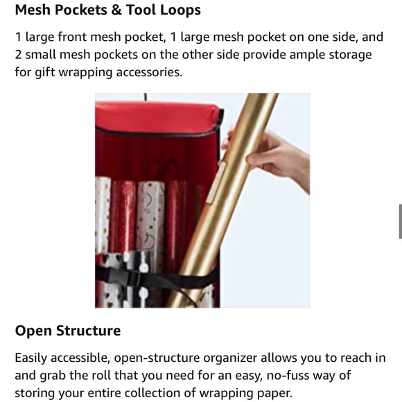 🎁 Hanging Gift Wrap 🎁 Wrapping Paper Storage 360 degrees Tissue Bow Organizer - Picture 8 of 12